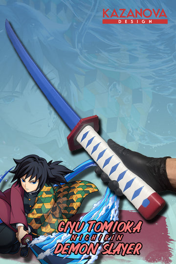 Giyu Tomioka Demon Slayer Katlanabilir Katana (98 CM) Gerçek Boy
